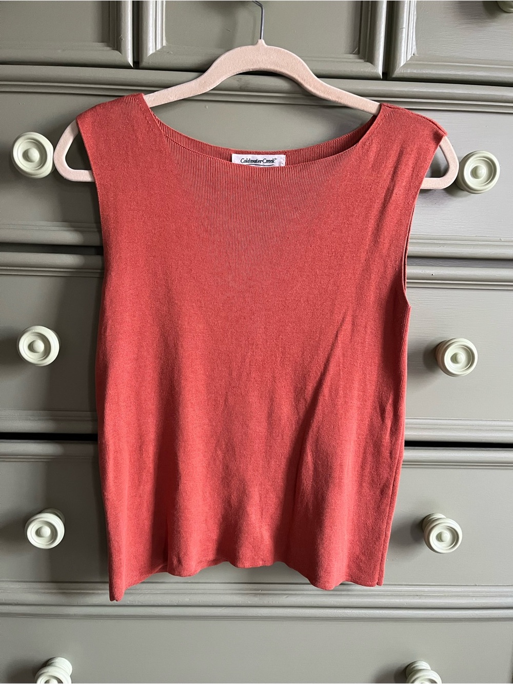 Coldwater Creek Coral-Red Sleeveless Knit Tank